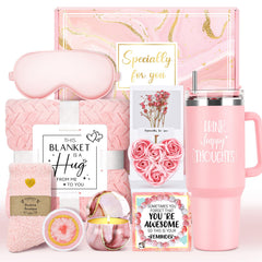 Coffret YENCHORN avec couverture douce en corail pour moments de détente.