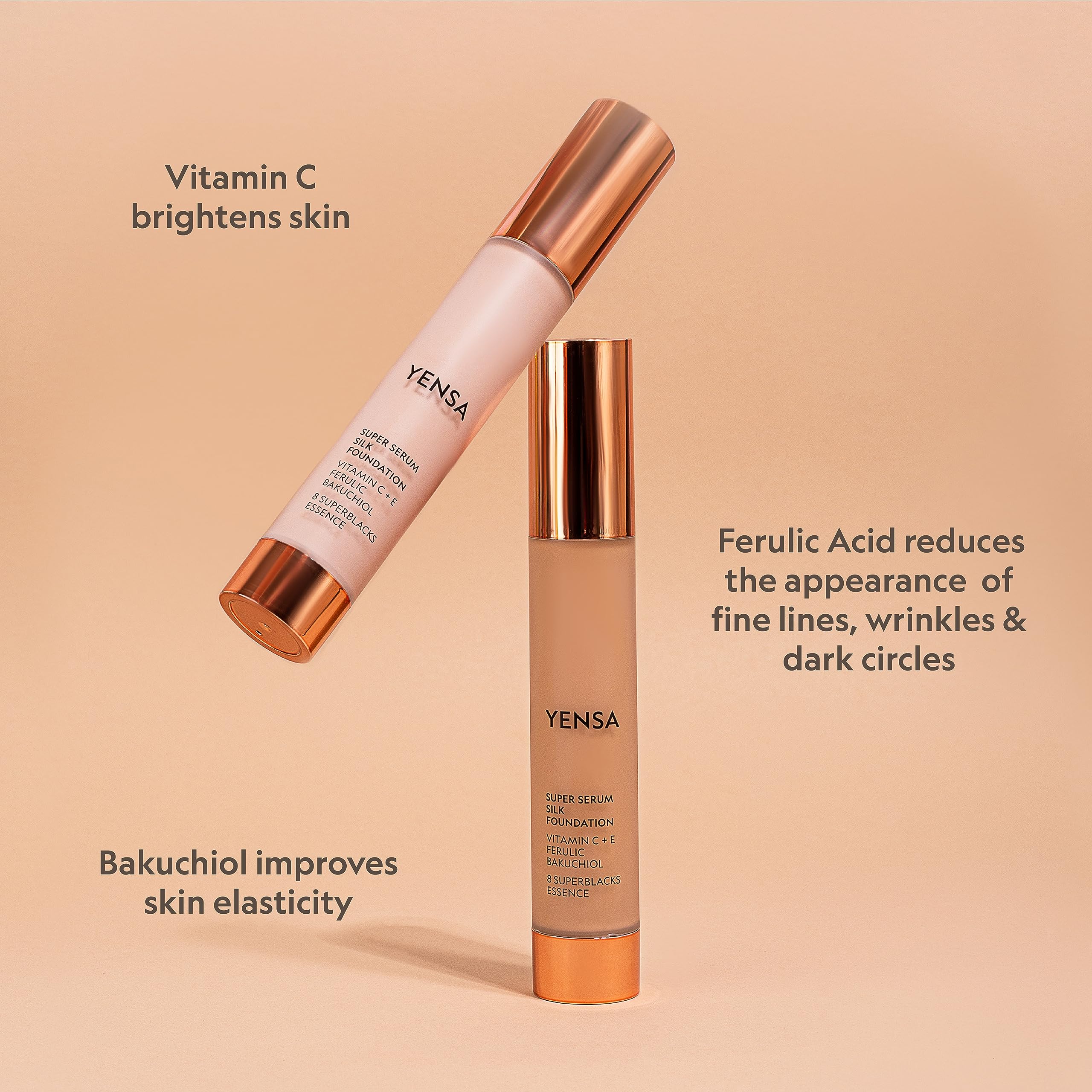 YENSA Serum Foundation en tono claro 1 ideal para piel clara.