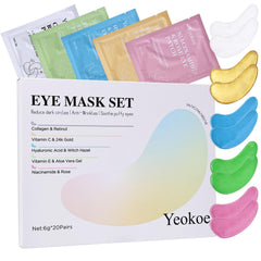 Yeokoe parches contorno ojos colageno y retinol, mejora firmeza y aspecto descansado.