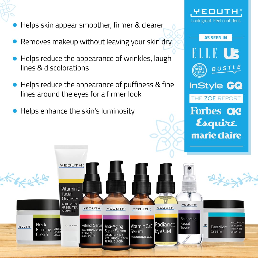 YEOUTH sérum de vitamina C para tono uniforme y luminosidad visible.