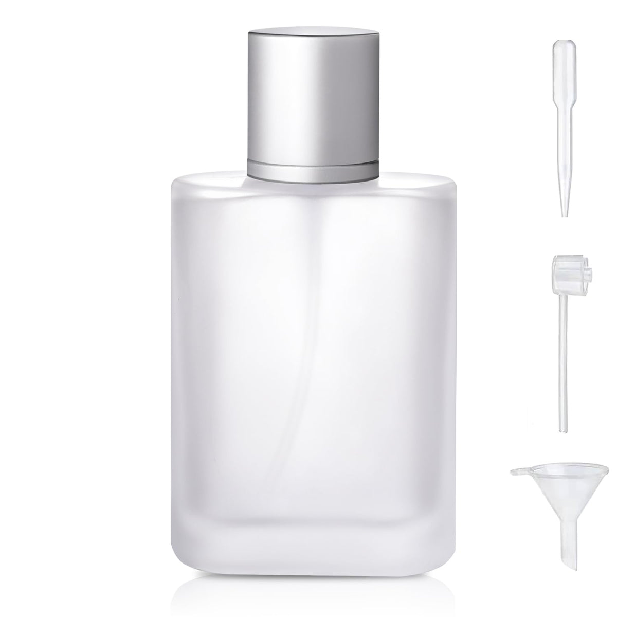 Yerpkefey frasco perfume de vidrio escarchado 100 ml para recargas y viajes.