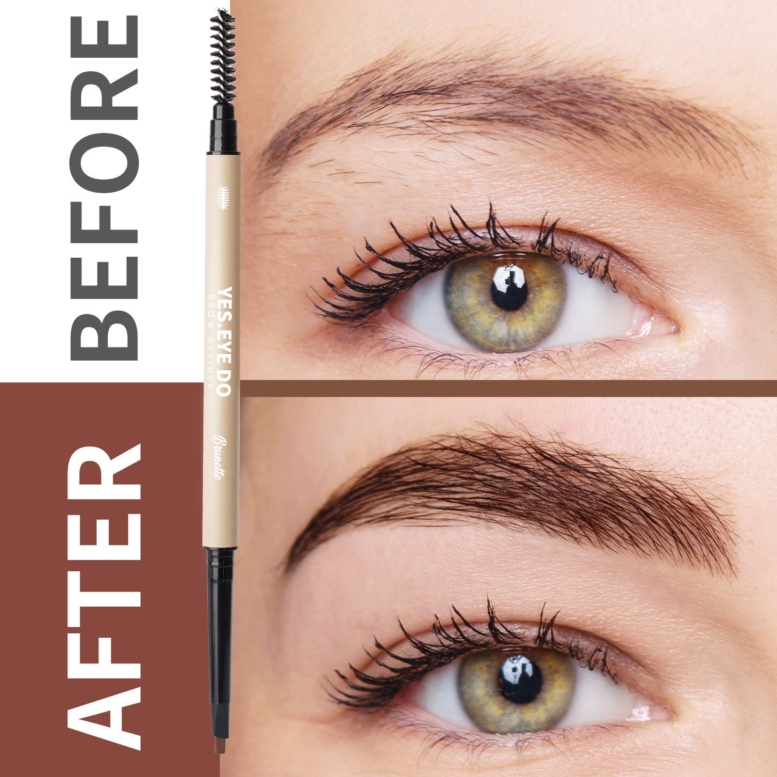 YES.EYE DO cepillo spoolie flexible para peinar y difuminar cejas