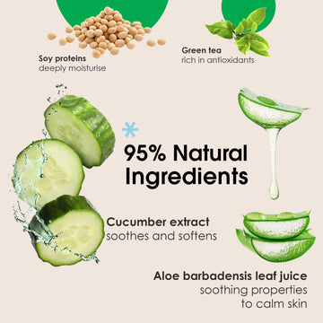 Yes To Cucumbers, aplicación suave en piel mojada para limpieza diaria.