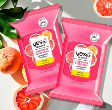Yes To Grapefruit toallitas faciales uso diario para piel limpia.