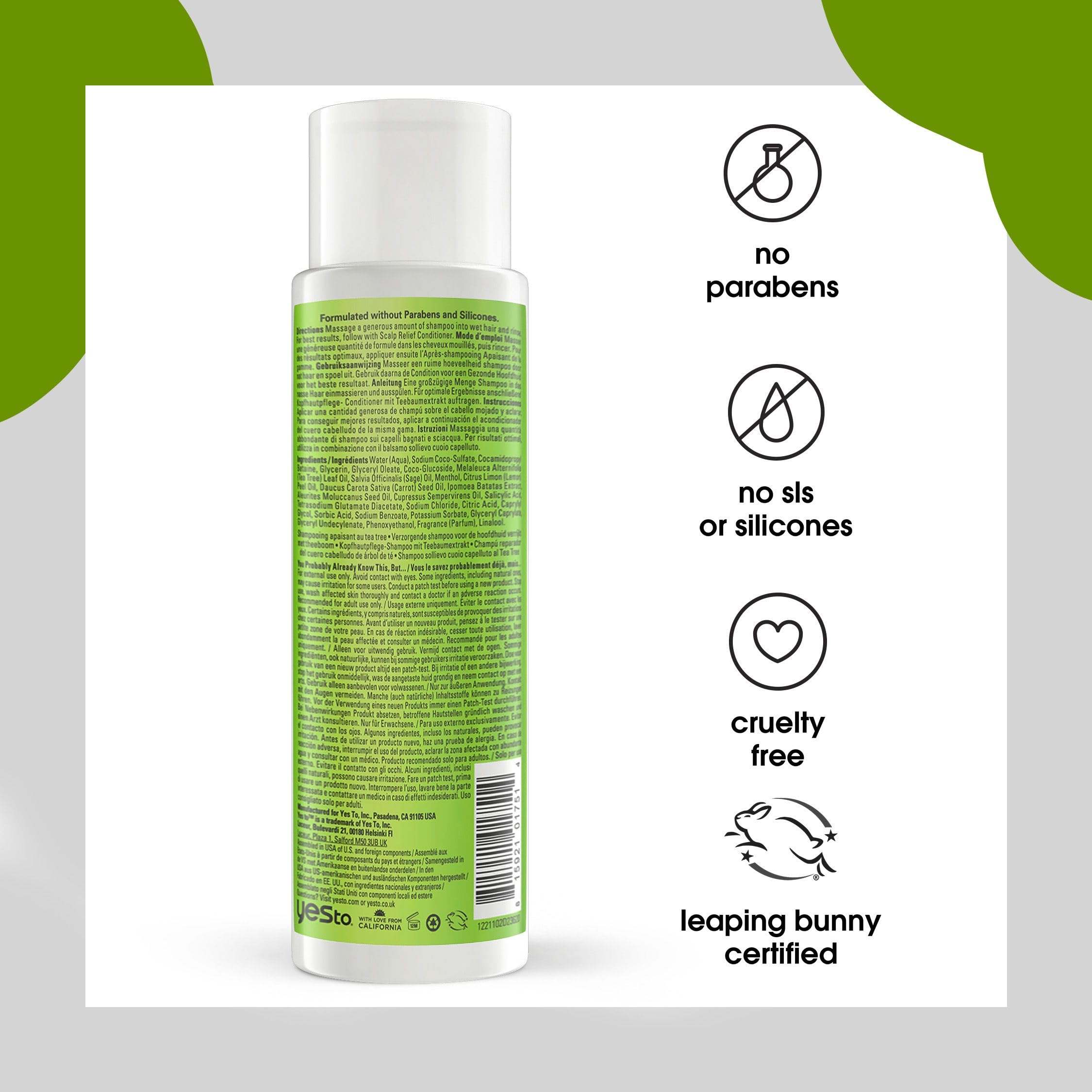 Yes To Tea Tree Scalp Relief Conditioner: masaje suave para nutrir las puntas y el cuero cabelludo.