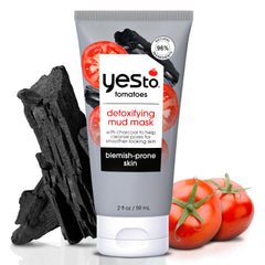 Yes To Tomatoes mascarilla arcilla con carbón para piel propensa al acné, limpia poros profundamente.