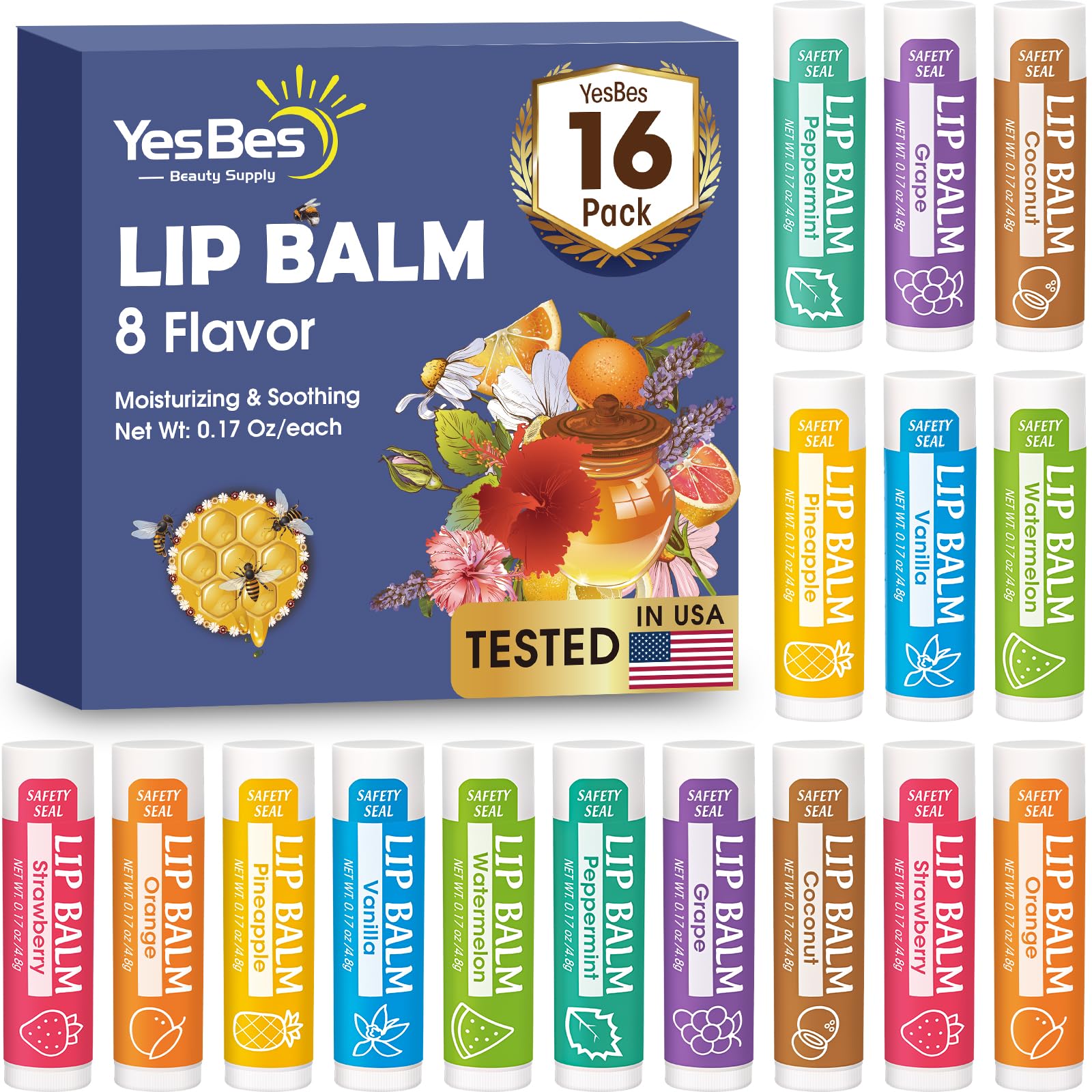 YesBes bálsamo labial vainilla tubo: hidratación suave para labios secos.