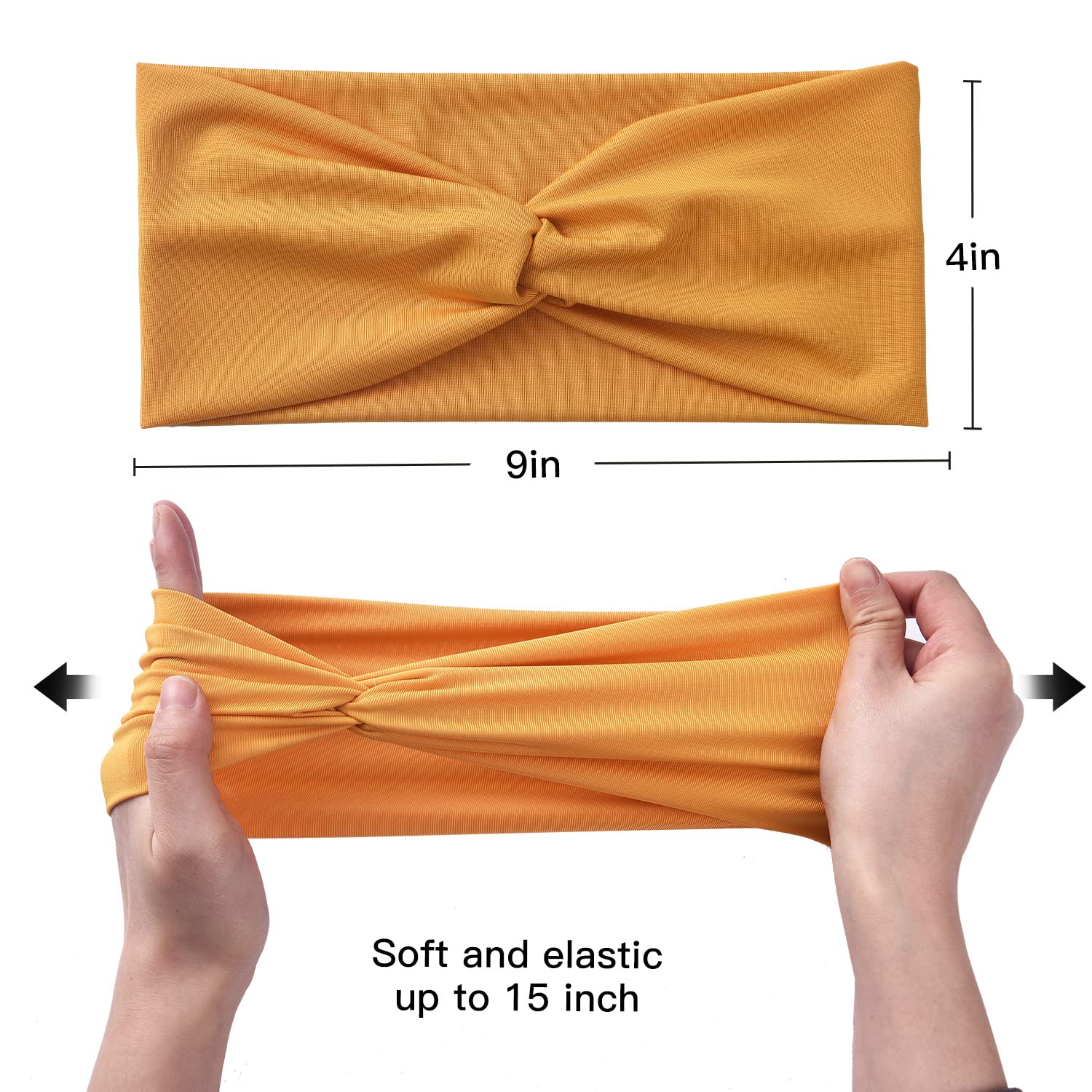 Bandas Yeshan turbante ancho sin deslizamiento para peinados estables.