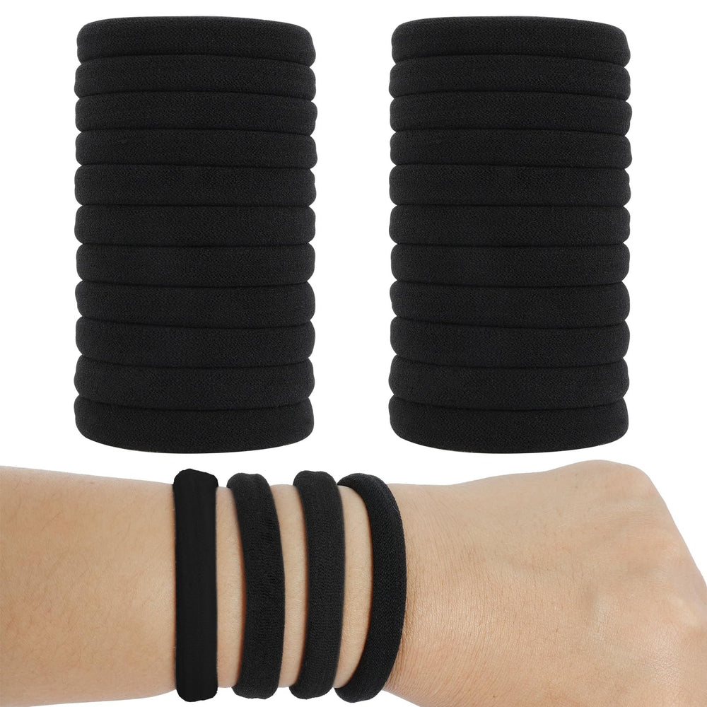 YESIACE gomas para cabello, 60 unidades negras, ideales para uso diario.
