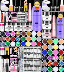 Kit YEVYO de acrílico para uñas con perforadora eléctrica y luz ultravioleta, ideal para casa.