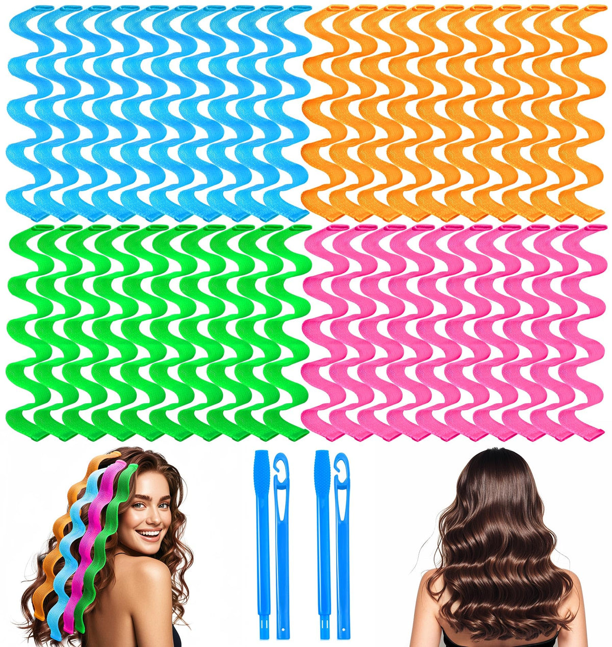 Rulos sin calor YEVYO para ondas suaves en cabello medio, sin daño.
