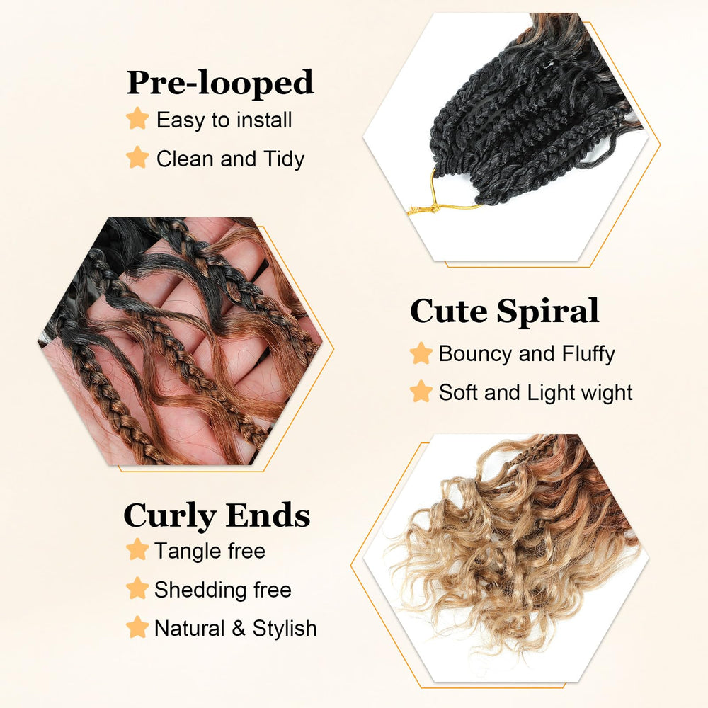 YEWELL Diosa BoxCrochet, 9 paquetes para volumen y densidad