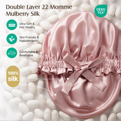 Bonete YFONG de seda morera de doble capa interna para protección del cabello.