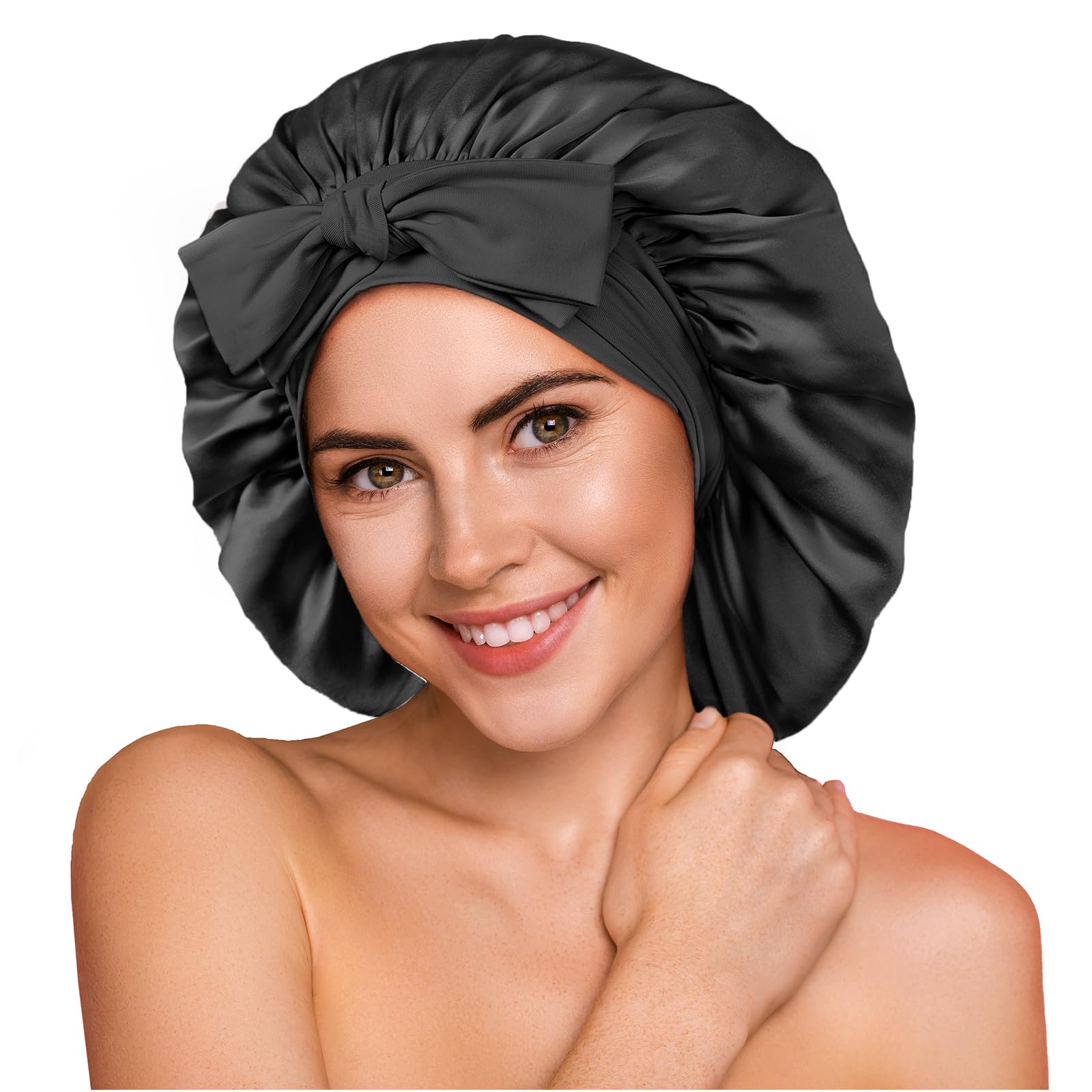 Gorra YFONG bonete-seda-mulberry-doble-capa ofrece dormir suave y reduce frizz.