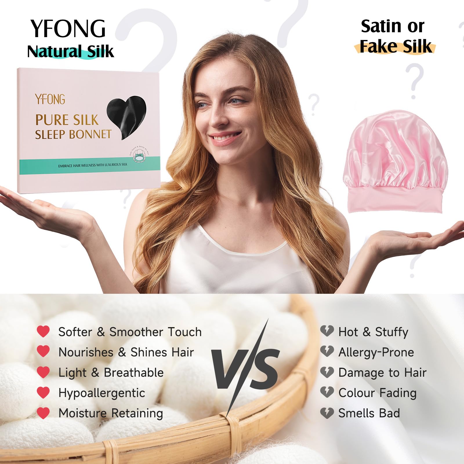 Curso antideslizante: turbante de seda YFONG para dormir sin moverse