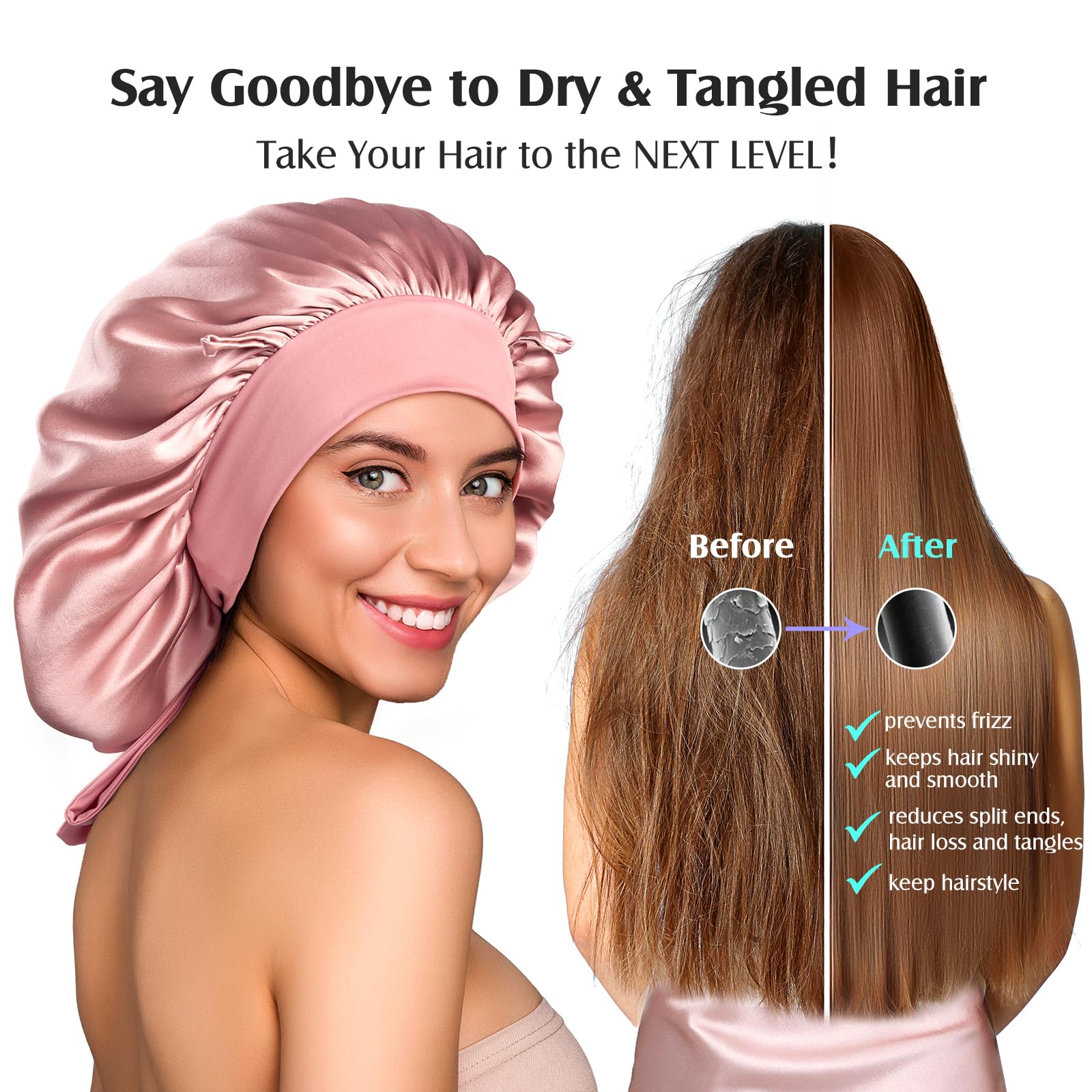 Noeud ajustable et boucle sécurisée pour maintenir tout au long de la nuit.
