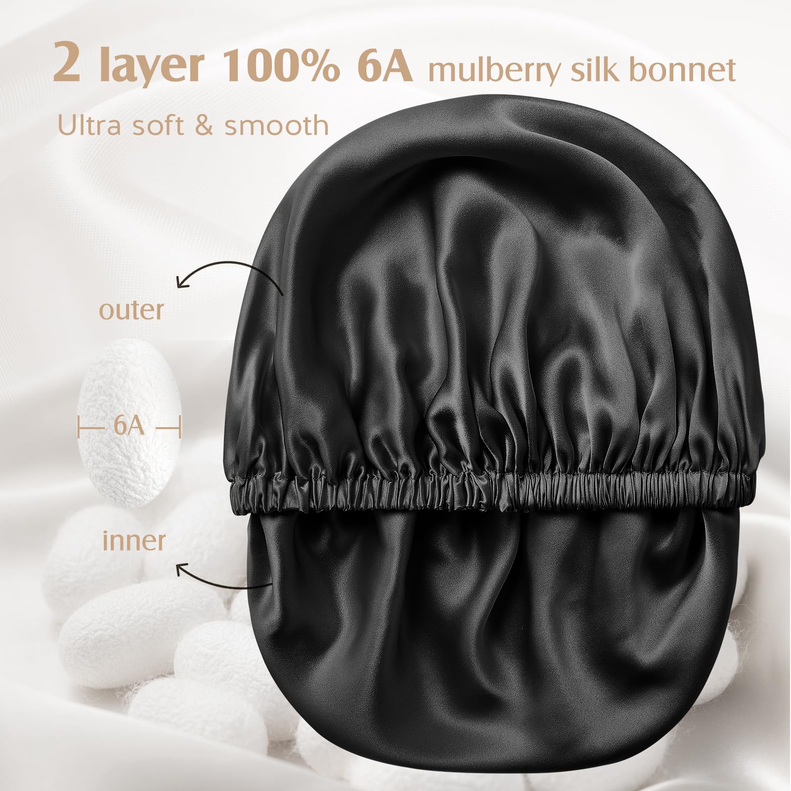 Seda YFONG 22 momme, capas reversibles para cabello suave