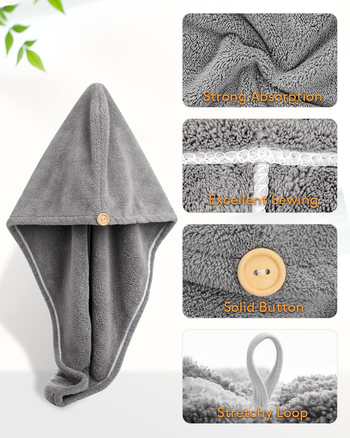 YFONG, toalla con botón y lazo, ajuste seguro para baño y playa.