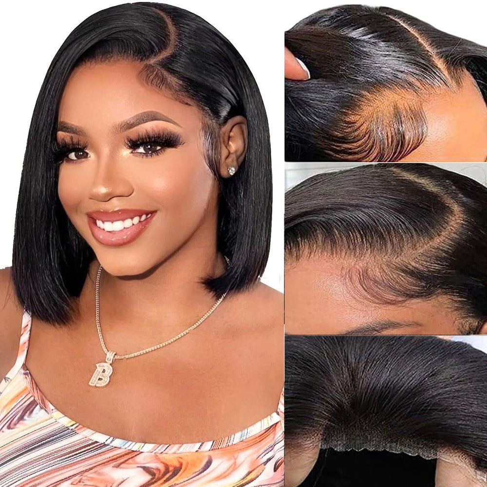 YFOXI wear-and-go glueless bob wig with lace closure for quick, natural-looking styling.