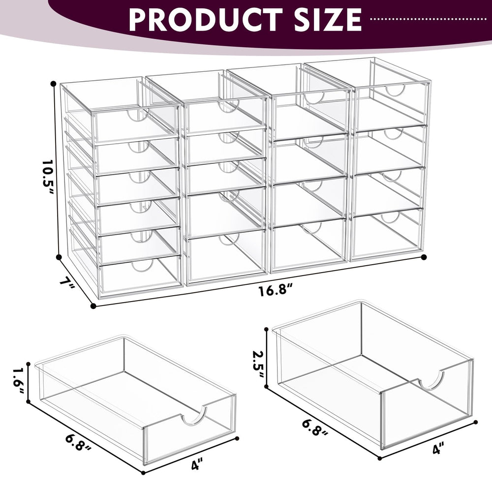 YFXCVSL conjunto de 4 cajones transparentes para tocador, ideal para visibilidad.