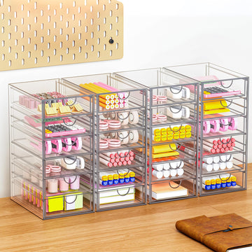 YFXCVSL organizador de baño acrílico, protege productos del polvo y la humedad.