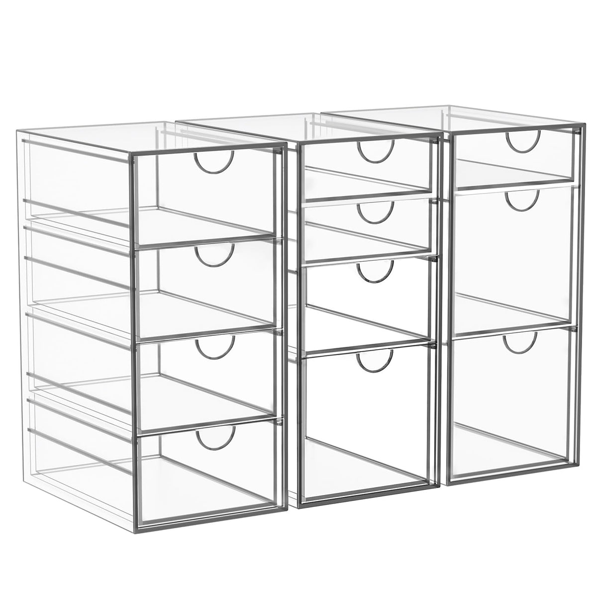 Organizador YFXCVSL de maquillaje acrílico con 11 gavetas para ver todo de un vistazo.