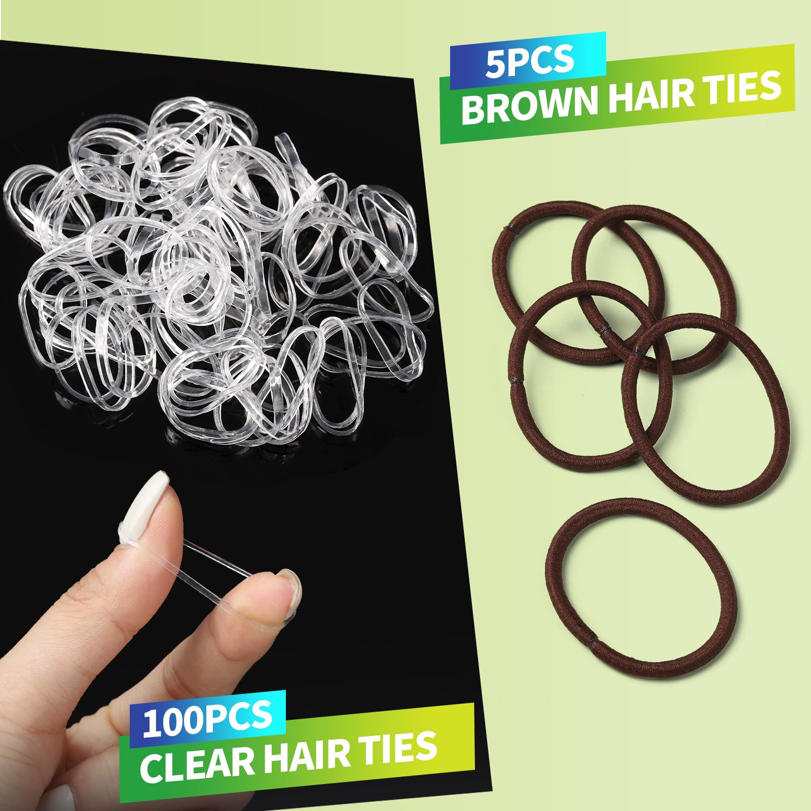 Las bandas elásticas marrones de YGDZ combinan con el color del cabello para un acabado discreto.