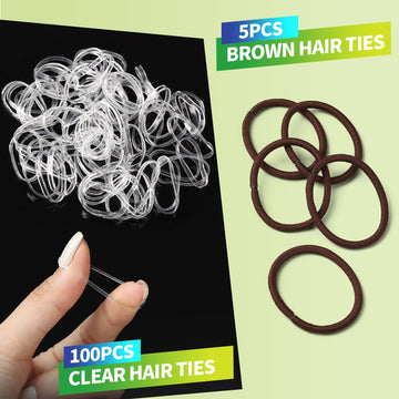 Las bandas elásticas marrones de YGDZ combinan con el color del cabello para un acabado discreto.