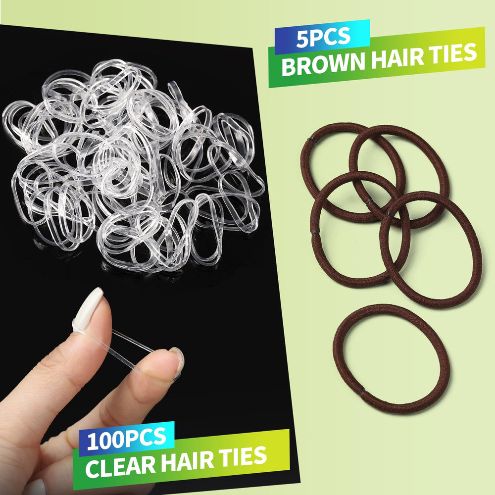 Las bandas elásticas marrones de YGDZ combinan con el color del cabello para un acabado discreto.
