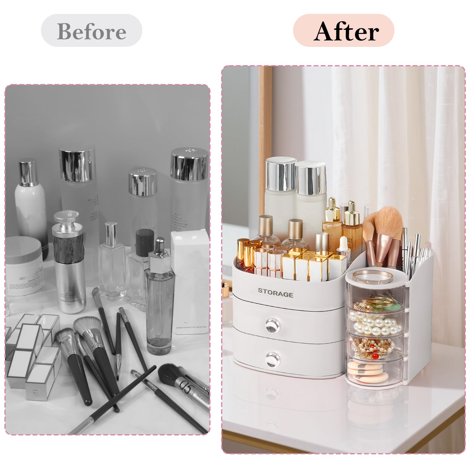 YGJT organisateur maquillage blanc cadeau parfait pour elle