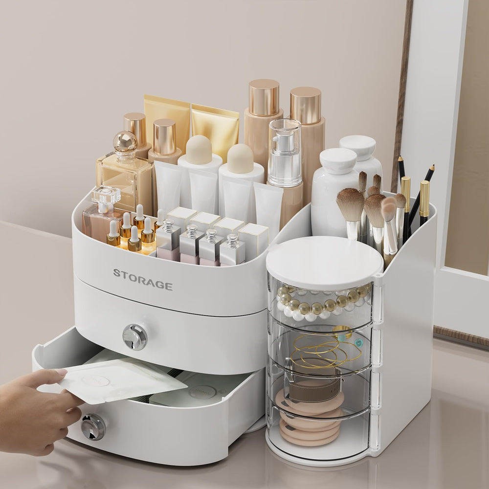 YGJT organiseur maquillage blanc utilisation quotidienne pour vanity et salle de bain