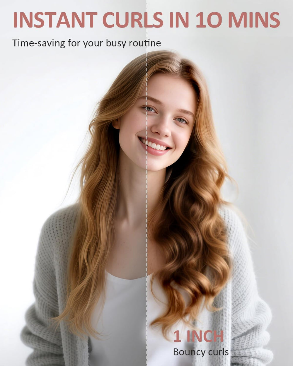 YGOVVK rizador automatico diseño ergonómico para comodidad y almacenamiento.
