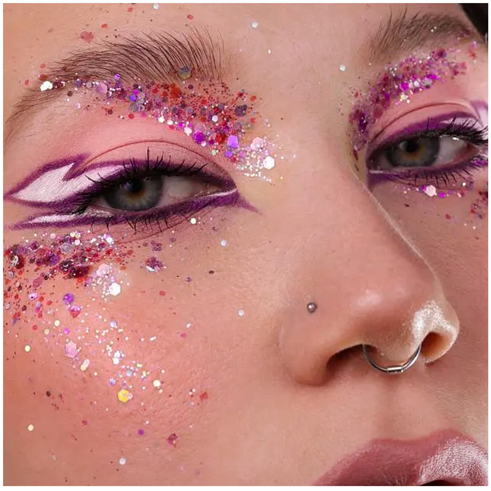 YGQQOY glitter de festival, acabado radiante bajo iluminación
