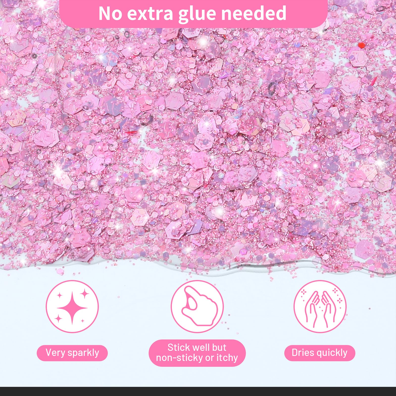 YGQQOY glitter holográfico para cabello, se aplica y retira fácilmente