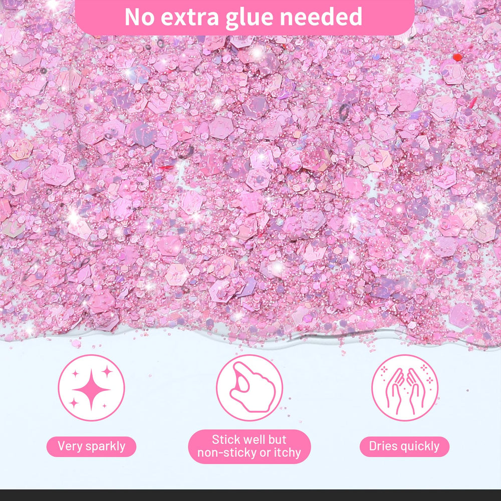 YGQQOY glitter holográfico para cabello, se aplica y retira fácilmente