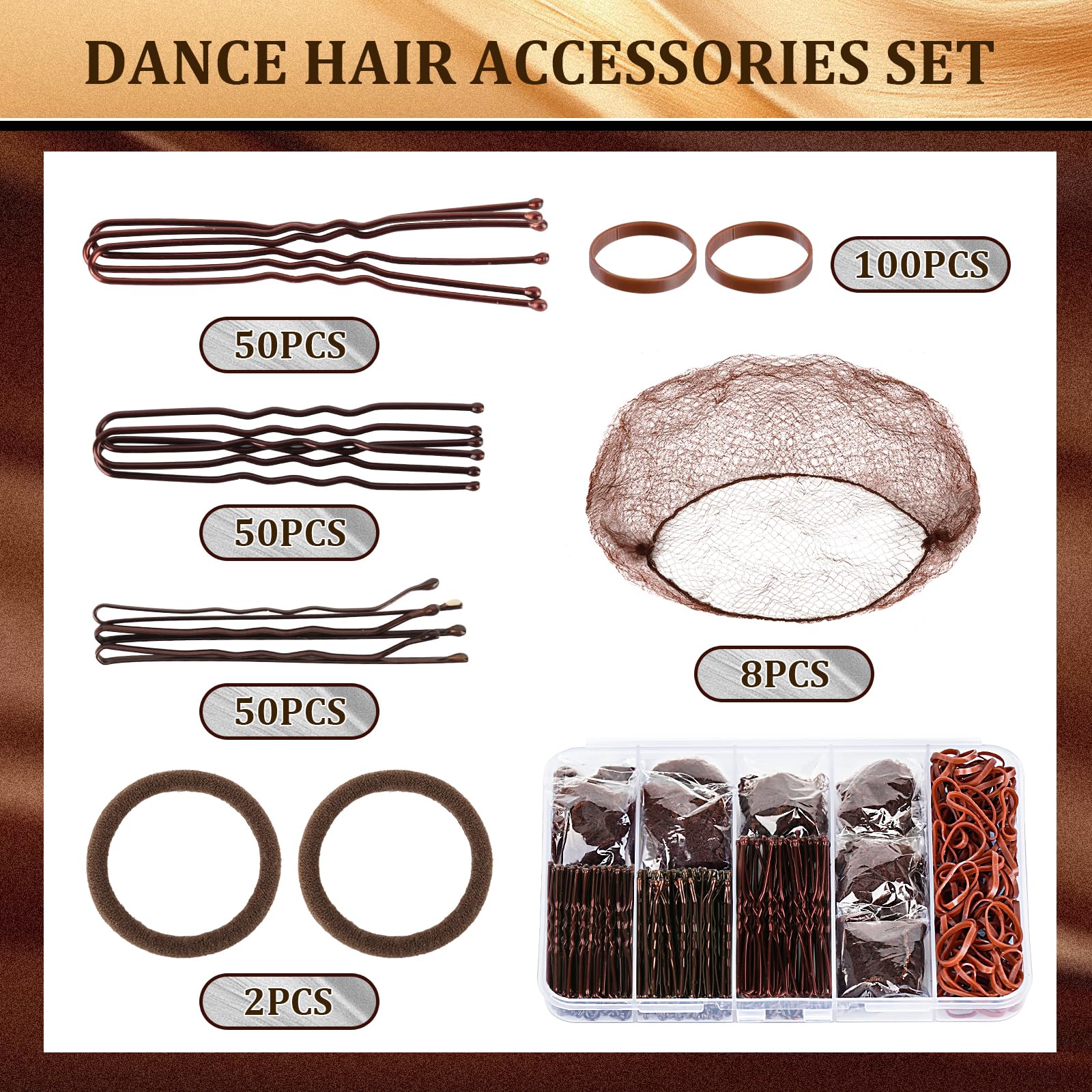 YGQQOY kit de danza: 50 horquillas para fijar peinados sin tirar del cabello.