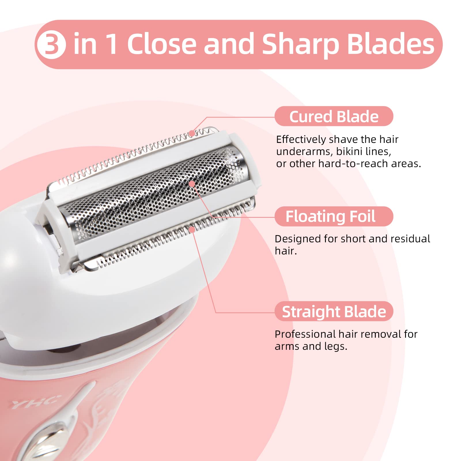 YHC maquinilla eléctrica para zona de bikini: cuidado delicado y cómodo.
