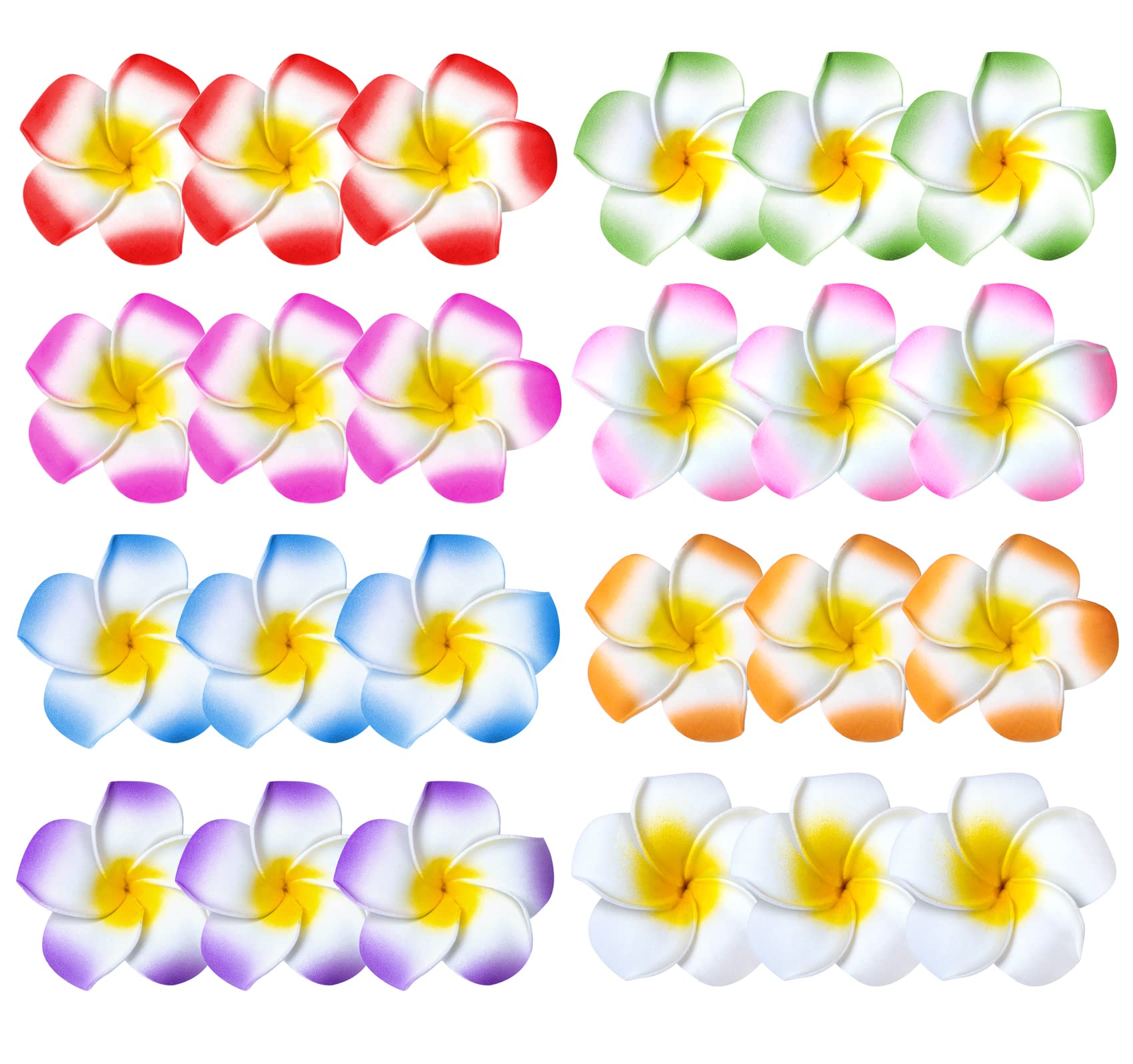 YHmall clip flor hawaiana de espuma, 2,5 pulgadas, colores brillantes para fiestas.