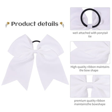 Lazo para el cabello YHXX YLEN, 8 pulgadas, blanco, perfecto para eventos