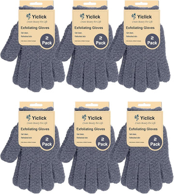Guantes exfoliantes Yiclick de 12 piezas para exfoliar el cuerpo.