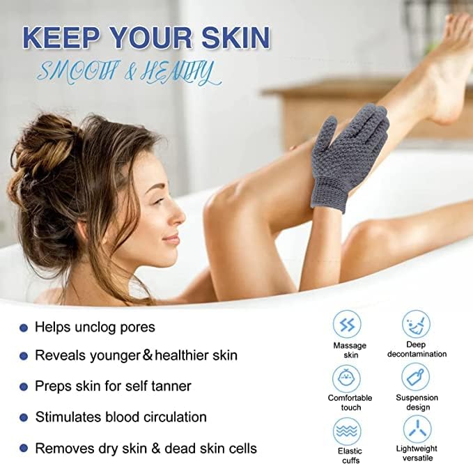 Guantes exfoliantes Yiclick ayudan a suavizar piel áspera con uso regular.