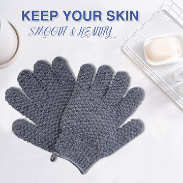 Guantes exfoliantes Yiclick ideales para uso familiar con 12 piezas.