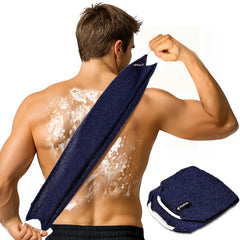 Yiclick toalla exfoliante con asa para un agarre cómodo y exfoliación uniforme.