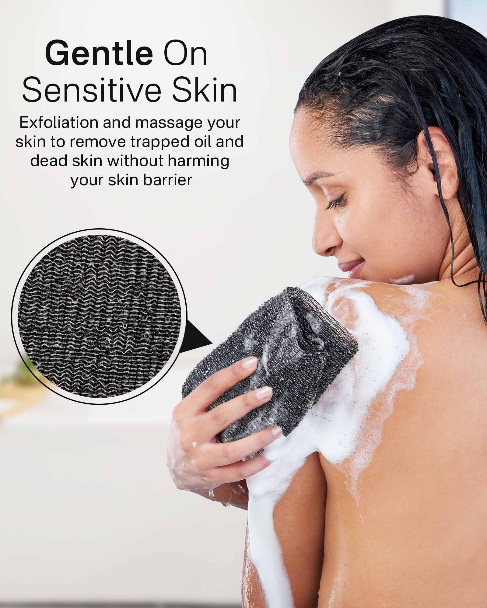 Paquete doble de toallas exfoliantes Yiclick para cuidado total.
