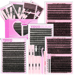 YIDUO kit de clústeres para pestañas 60D-150D, look diario