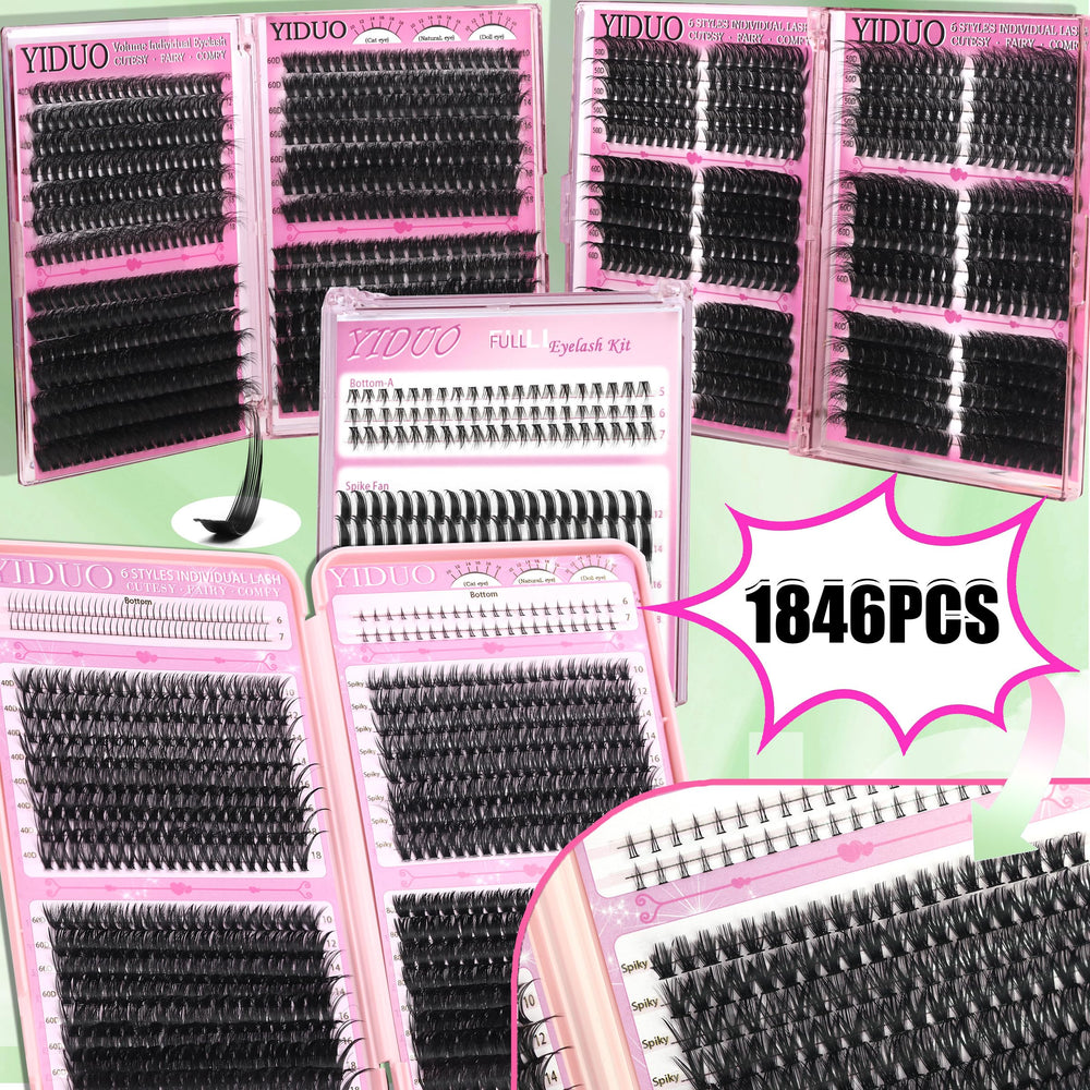 YIDUO detalle de pestanas en grupos 40D y 60D para volumen suave