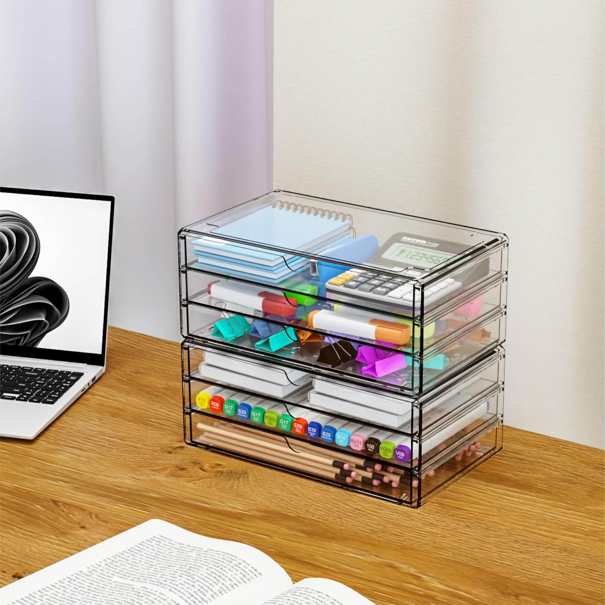 Yieach cajonera acrílica transparente para fácil acceso a cosméticos.