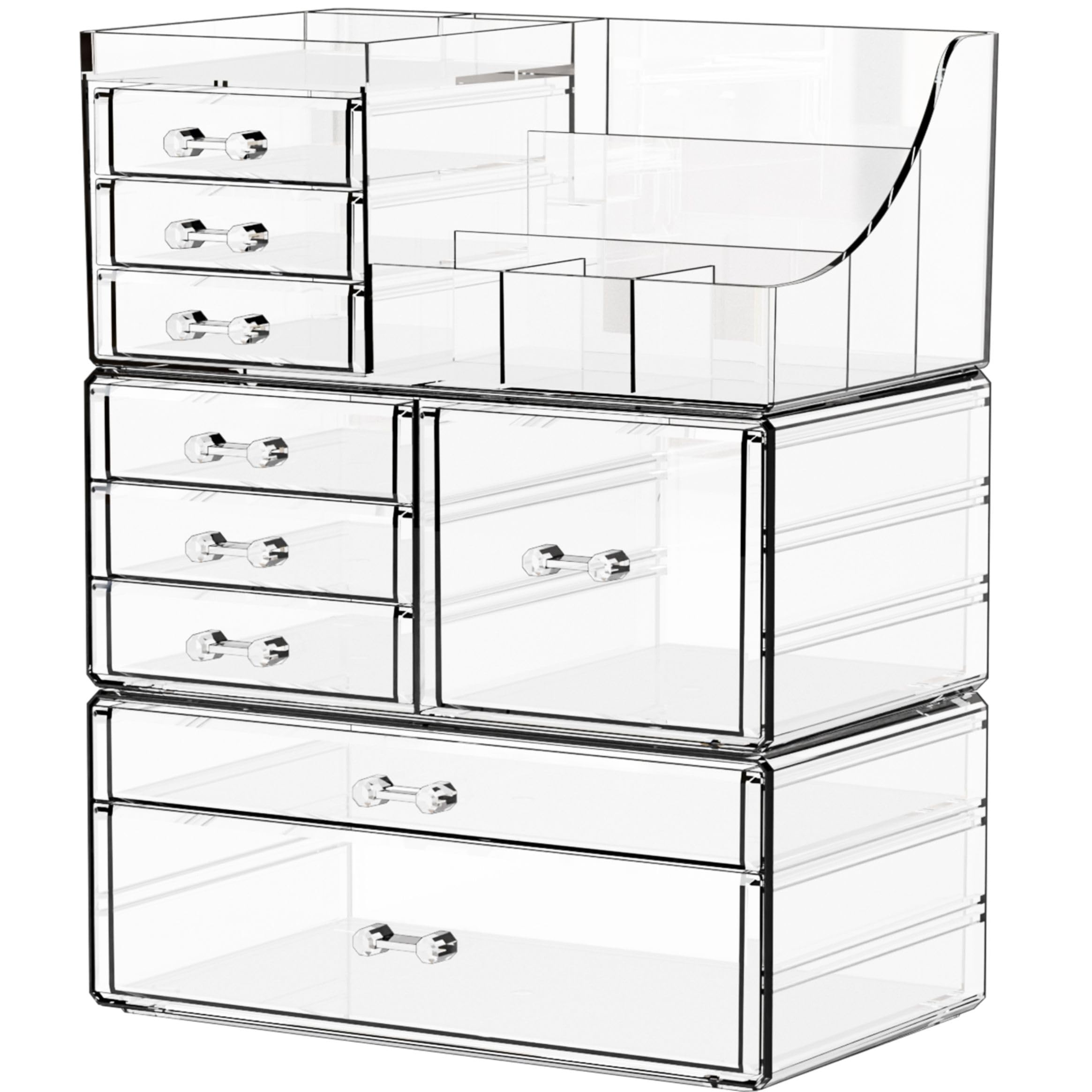 Organizador Yieach transparente de 3 niveles, para acceso rápido a cosméticos