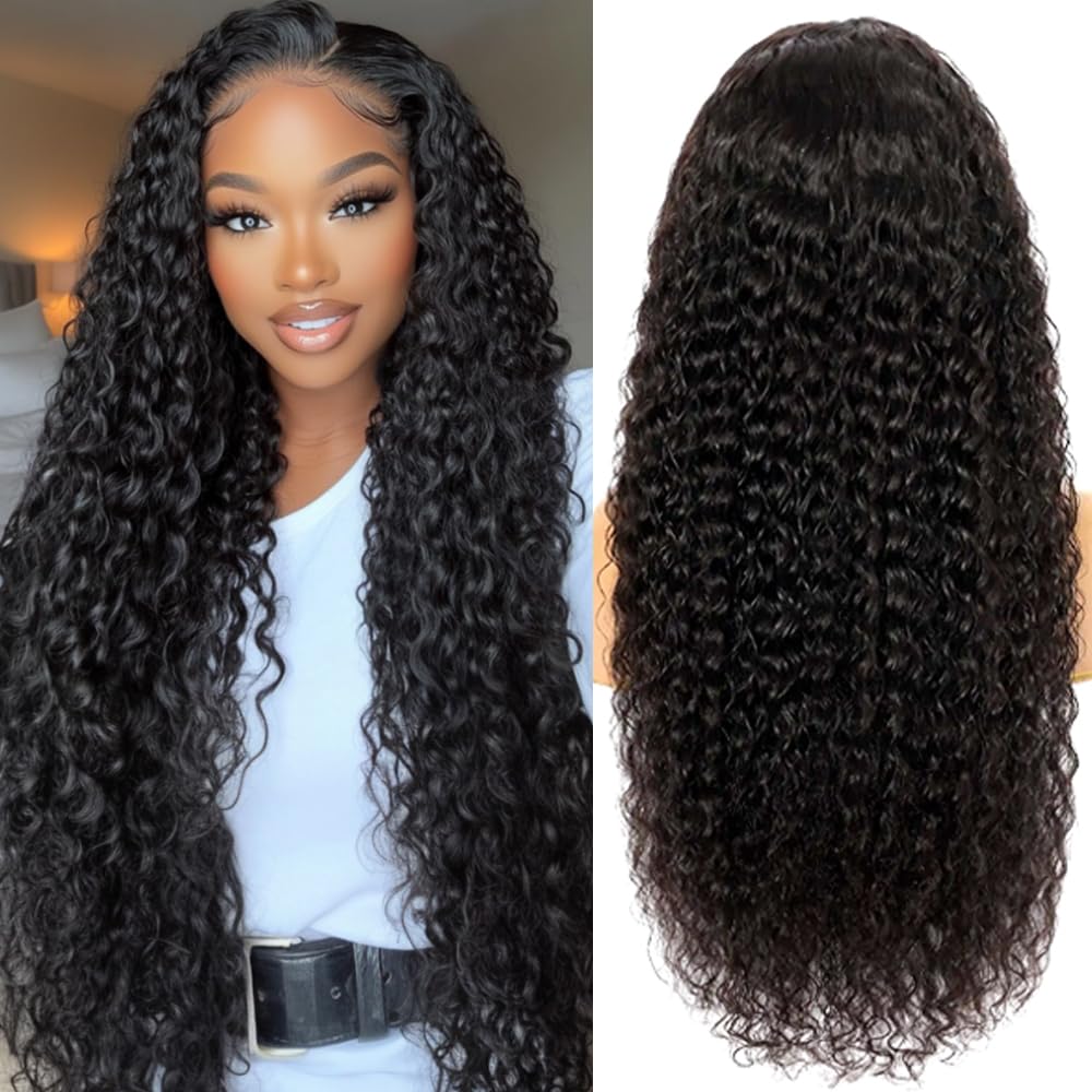 YIJUNDEMA peluca Deep Wave con encaje frontal de 30 pulgadas, aspecto natural y duradero.