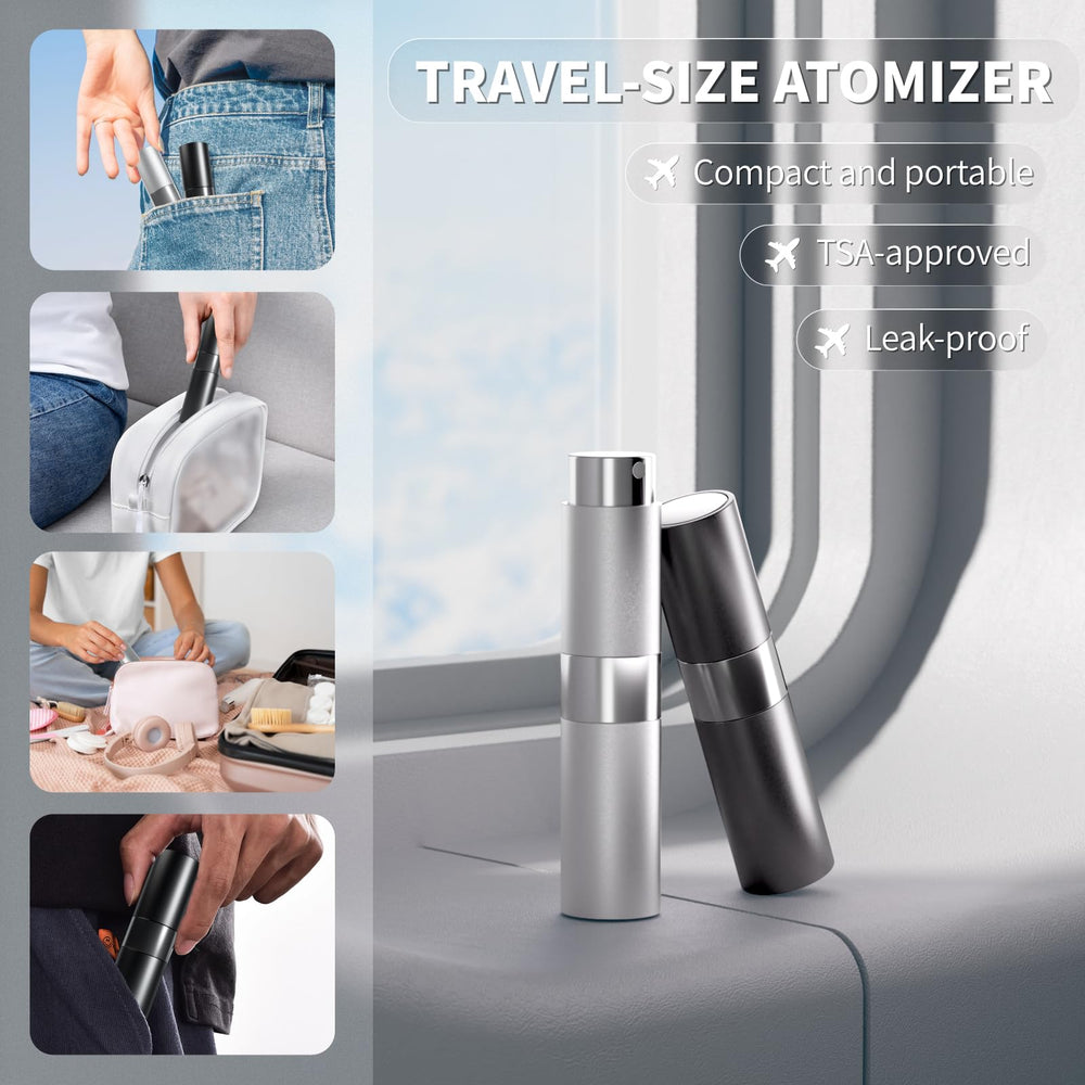 YIKIBOX atomizador de viaje 8 ml plata, ideal para viaje y bolsillo
